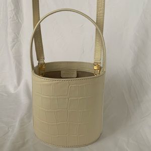 STAUD Embossed Leather Bucket Bag
